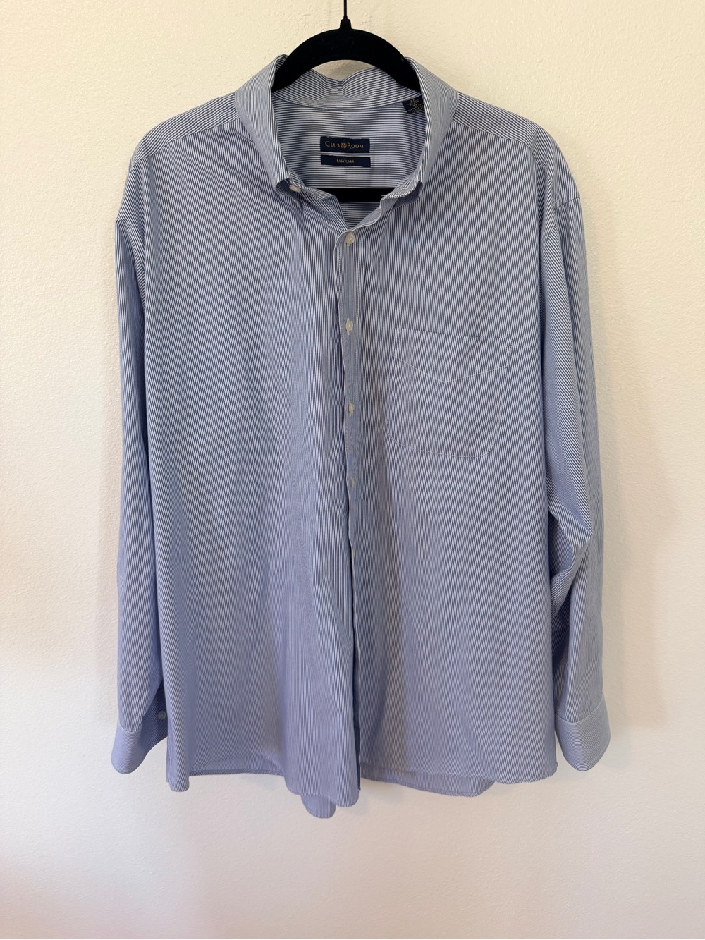 Club Room Light Blue Striped Men's Casual Button-Down Shirt